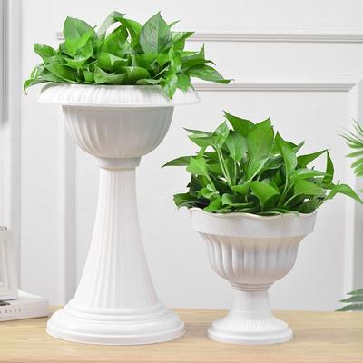 European Style White Roman Plant Flower Pot Plastic Romantic Porch Planter Retro Hydroponic Flower Pot Tabletop Ornament
