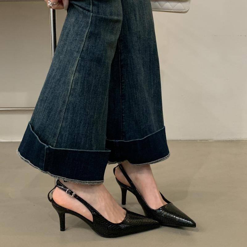 

Женские туфли на высоком каблуке с леопардовым принтом, новые, с острым носком, в стиле королевской сестры, с высоким чувством класса, сексуальные, темпераментные, сандалии с открытой пяткой, туфли-лодочки 40 цветной печати леопарда