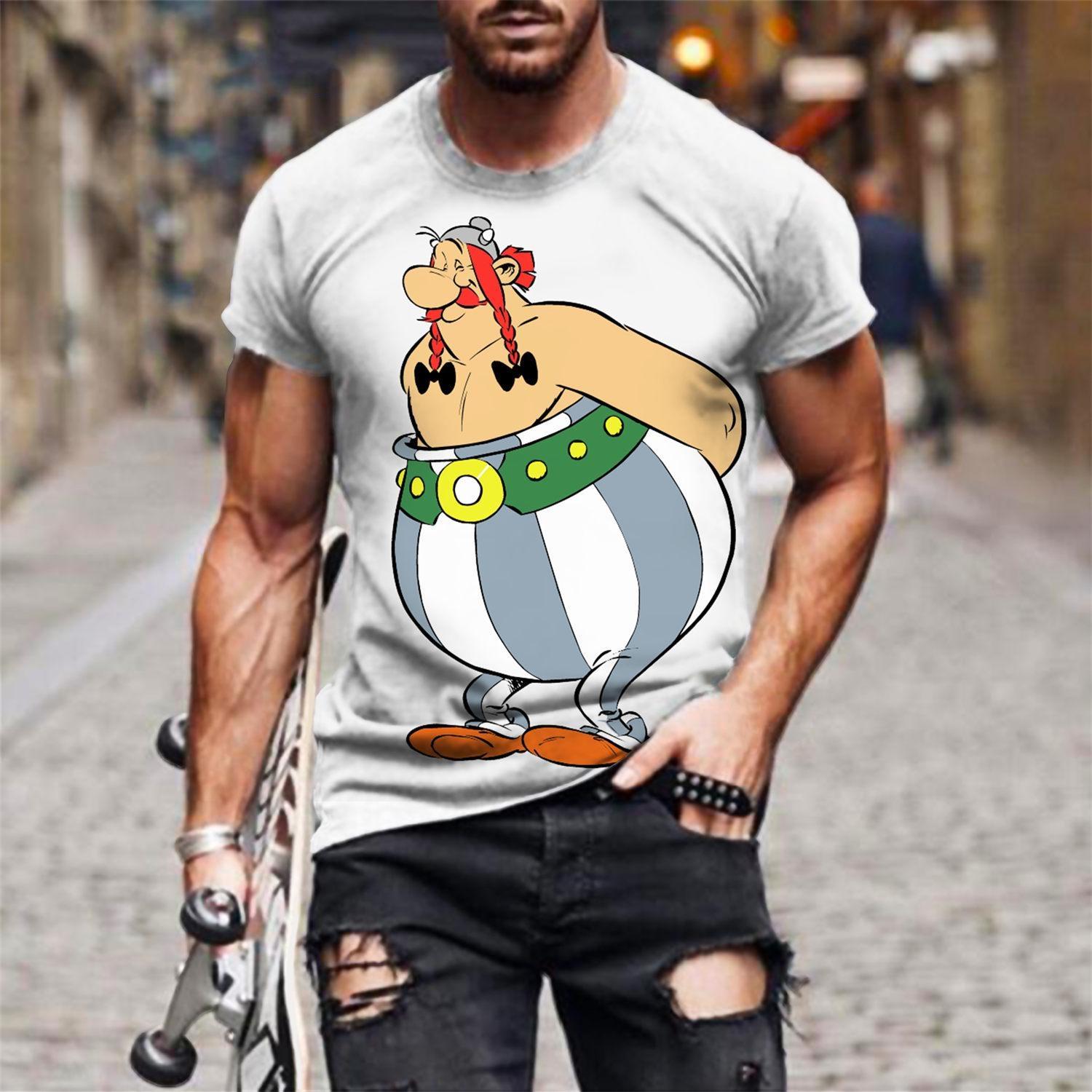 

Anime Asterix and Obelix T-Shirt Cartoon 3D Print Men Women Short Sleeve T Shirts Oversized Harajuku Tees Tops Kid Clothing S