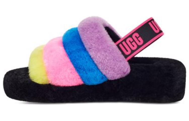 UGG Fluff Yeah Слайдеры Черный Таффи Розовый Мульти Женские 1097169-BTPM 37