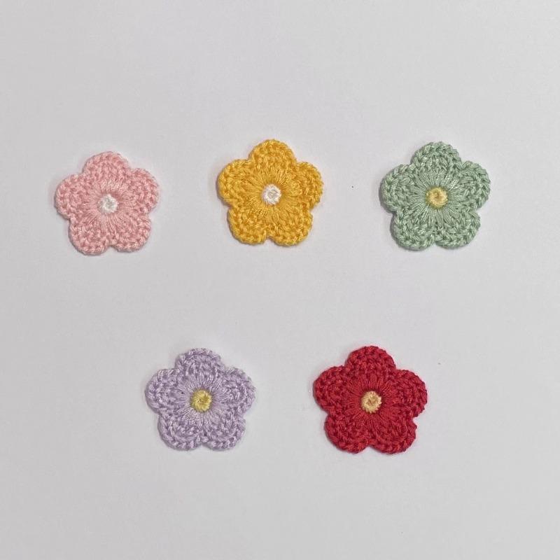 

Плетение Маленькие Цветочные Петли для Волос Кружевные Аксессуары для Волос Корейская Одежда Броши DIY 5pcs розовый