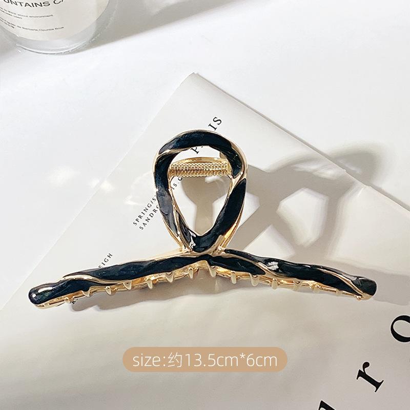 

Новый большой металлический зажим-краб, продвинутый сенсорный зажим-акула с капающим маслом, темпераментный простой зажим для волос, головной убор