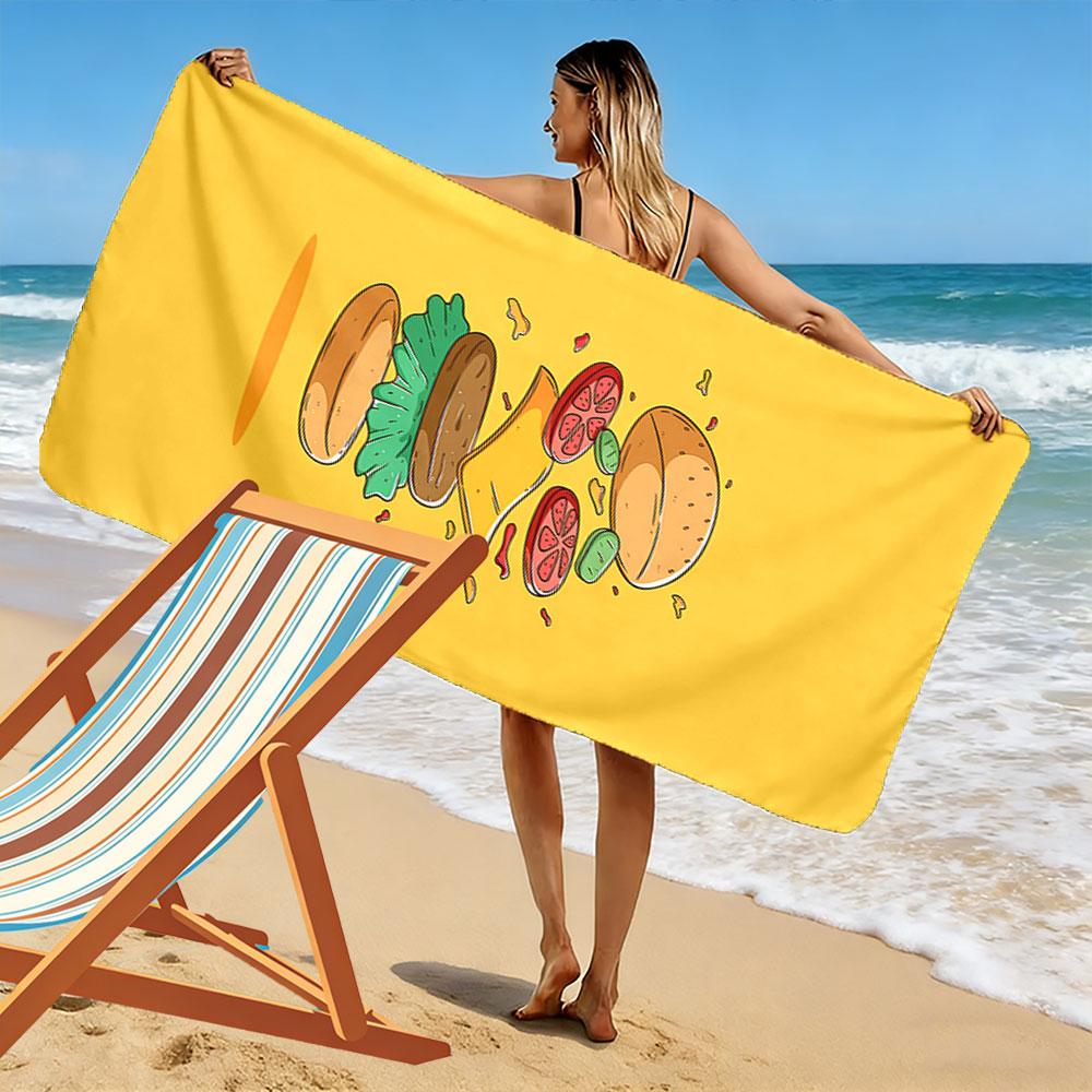 Burger Layer Illustration Towel A must-have beach towel for beach travel