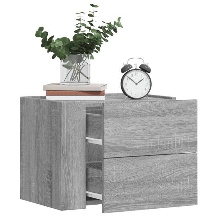 VidaXL Wall-mounted Bedside Table Sonoma Grey 45x30x35 Cm 848335