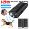 Mini Dog Bark Deterrent Device Rechargeable Ultrasonic Anti-Barking Device Dog Repeller with LED Flashlight Dog Trainer Supplies