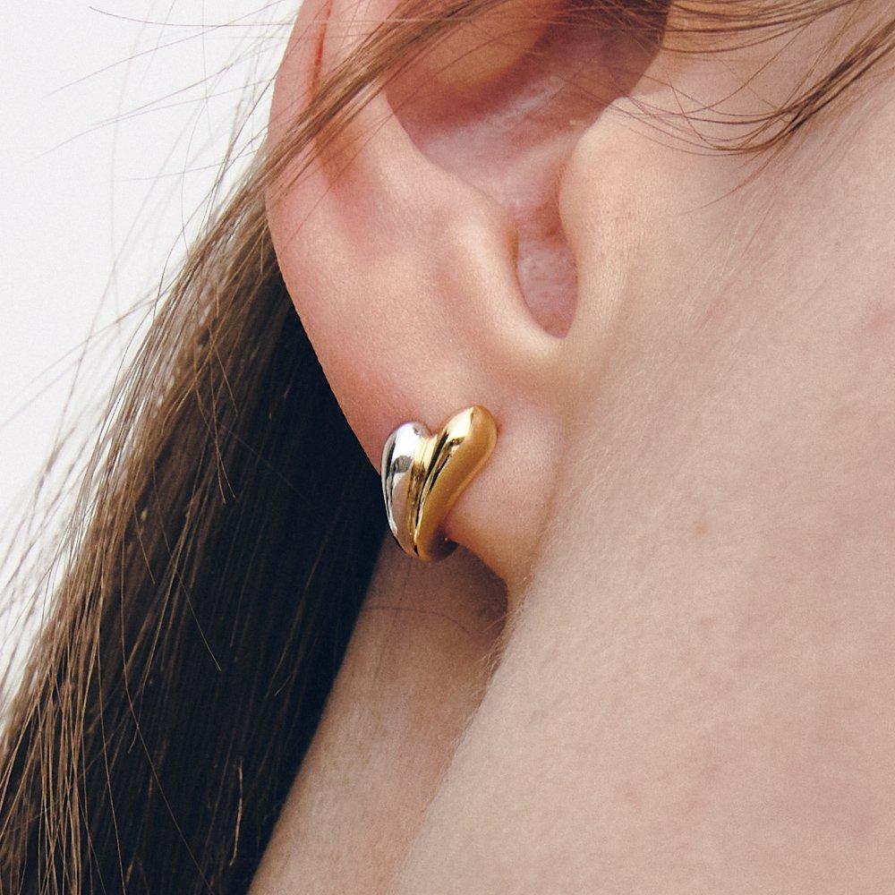 [By Iyer] Subni Silver (C) Finger Heart Earrings Bh6E45617C9Xxx
