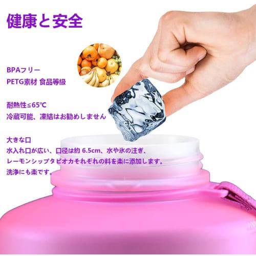 Ambertech Large Capacity Water Bottle, 2.2L Sports Bottle, Half Gallon, with Straw, Leak-Proof Wide Mouth, BPA-Free, with Handle, Ideal for Gym, Cycli