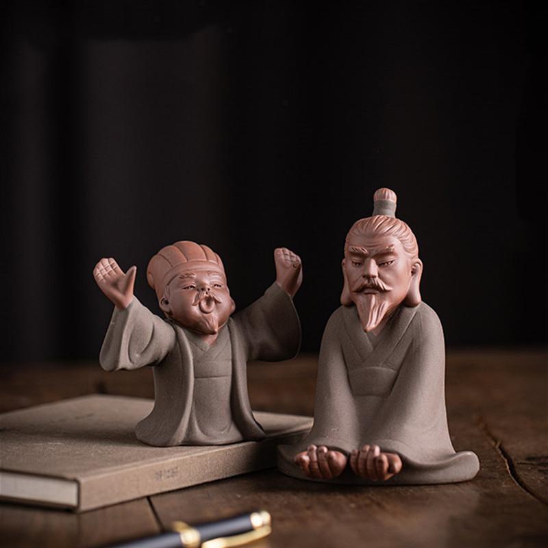 Chinese Purple Clay Tea Pet Creative Handmade Sculpture Crafts Figure Statue Ornaments Home Tea Set Decor Accessories Teaware