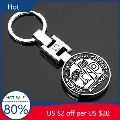 Hot 2025 Alloy Car Key Chain for Mercedes Benz AMG W204 W203 W212 W211 W124 W210 W463 W464 CLA GLA GLC C63 Car Key Ring Key Acce