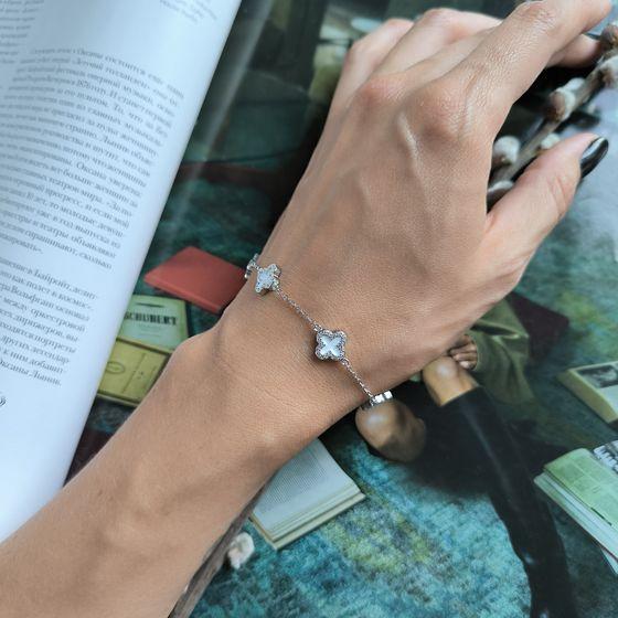 Серебряный браслет с емаллю, вес изделия 5 гр (2185536)