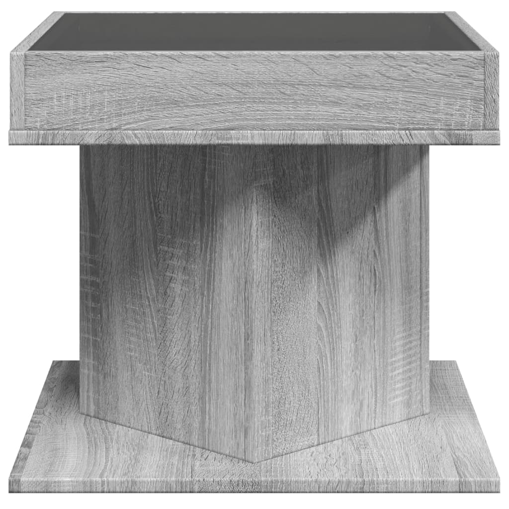 LED Coffee Table Grey Sonoma 50 x 50 x 45 cm Particleboard