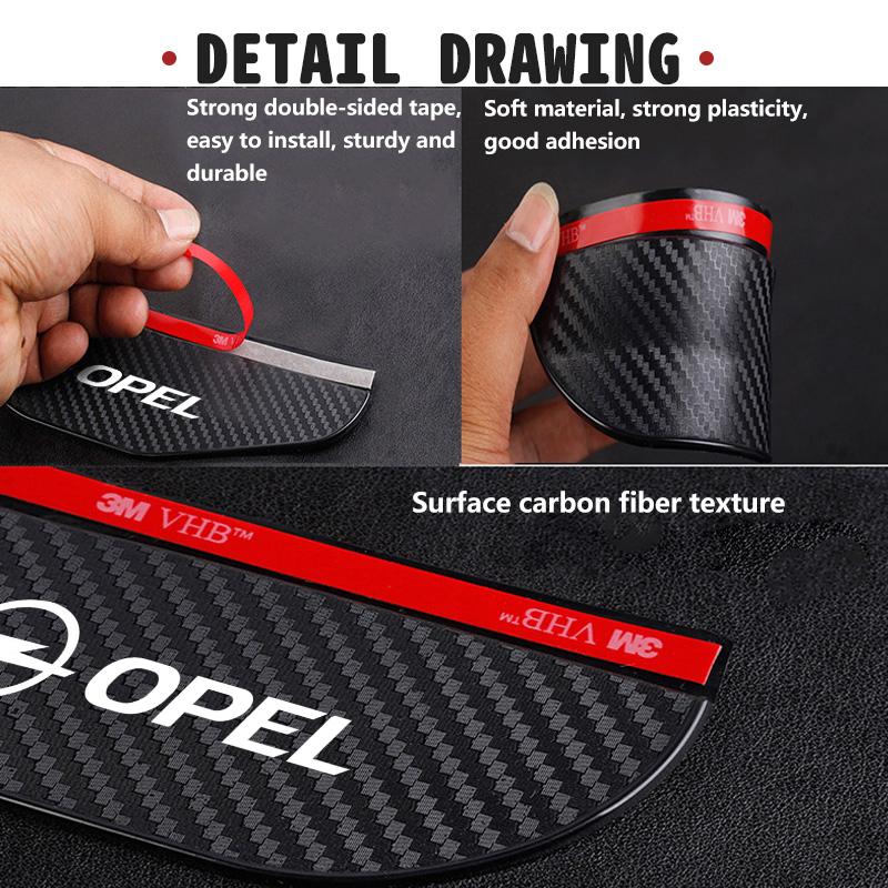 2pcs Car Sun Visor Rearview Mirror Rain Eyebrow Shield Sticker For Opel Insignia Astra G J F K Vectra C H Corsa C B D Omega