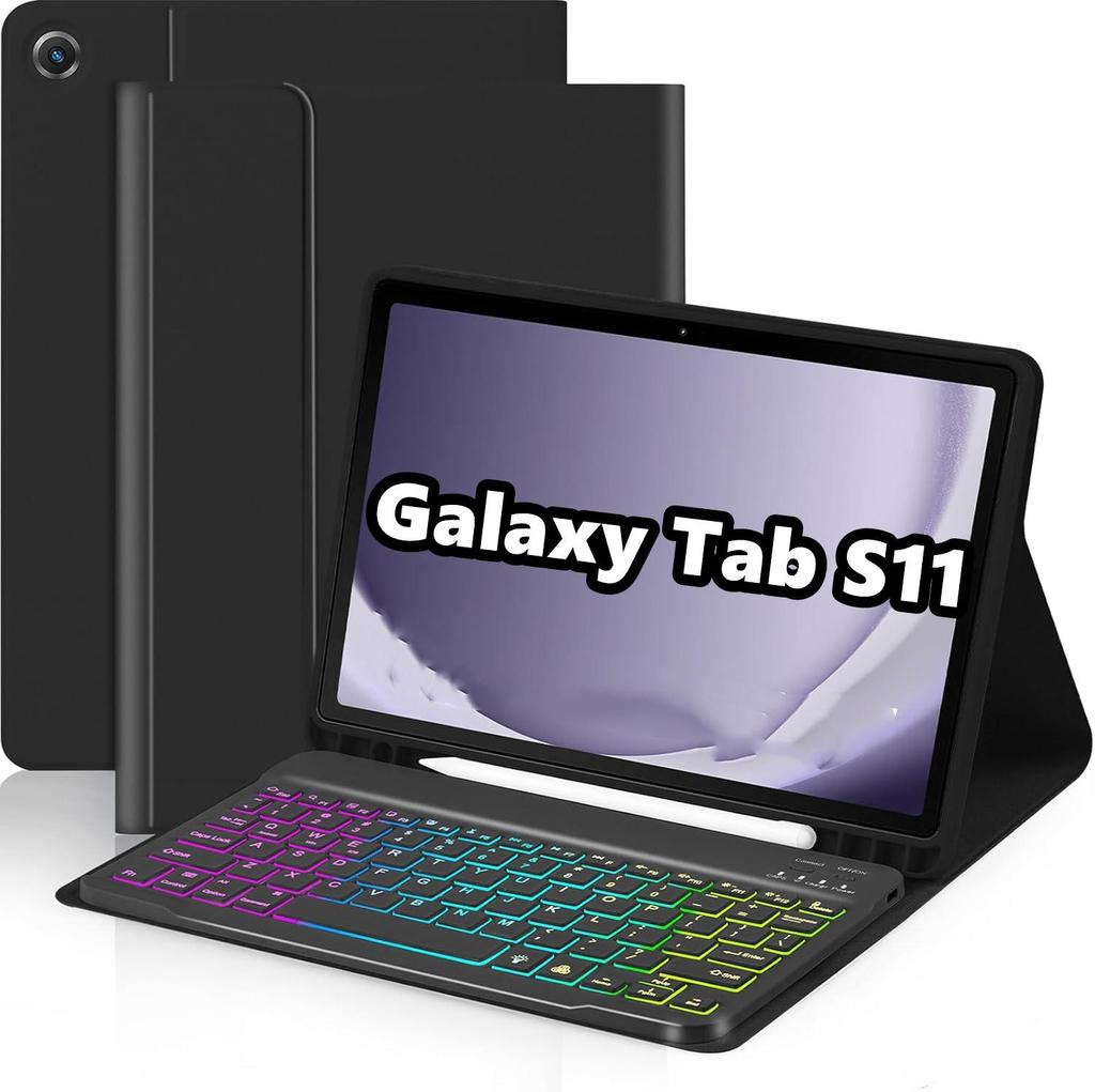 2025 Samsung Tab S 11-Inch Backlit Bluetooth Keyboard Case with Detachable Magnetic Shell
