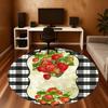 1PC strawberry plaid Office Round Area Rug, Under Office Chairs Bedroom Living Room Home Decor,Carpet for Office, -1110248
