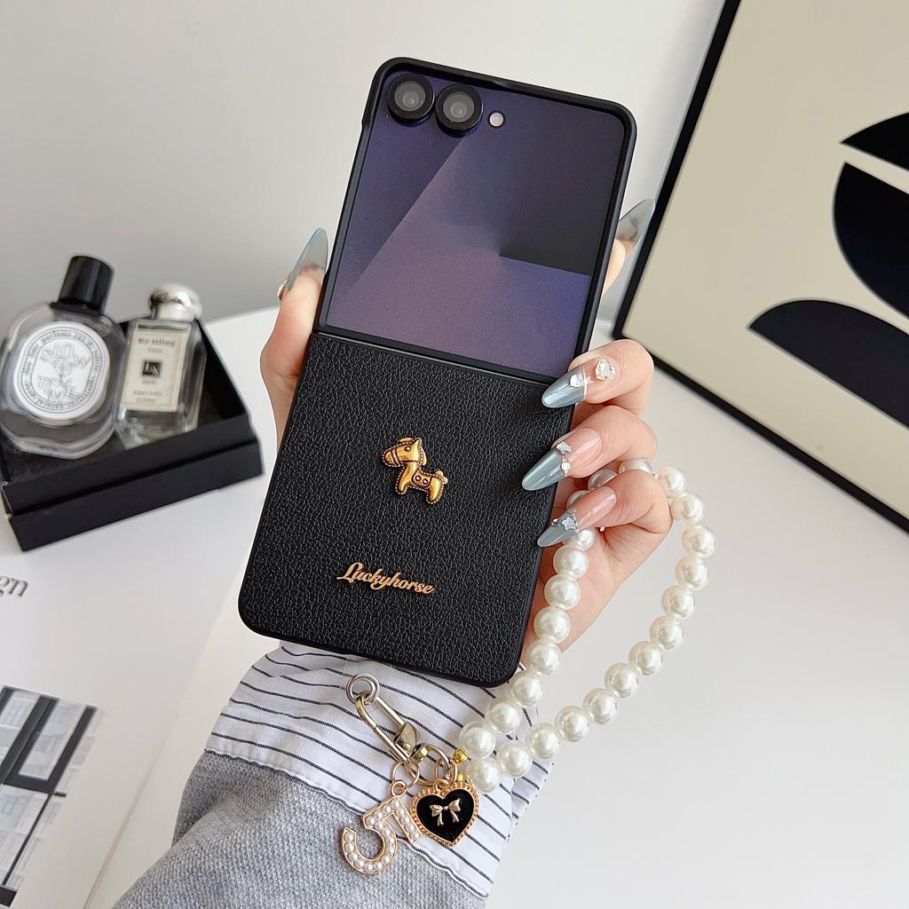 Case for Samsung Galaxy Z Flip 7 6 5 4 3 with Bling Bracelet PC Slim Shockproof Cover Phone Bumpers