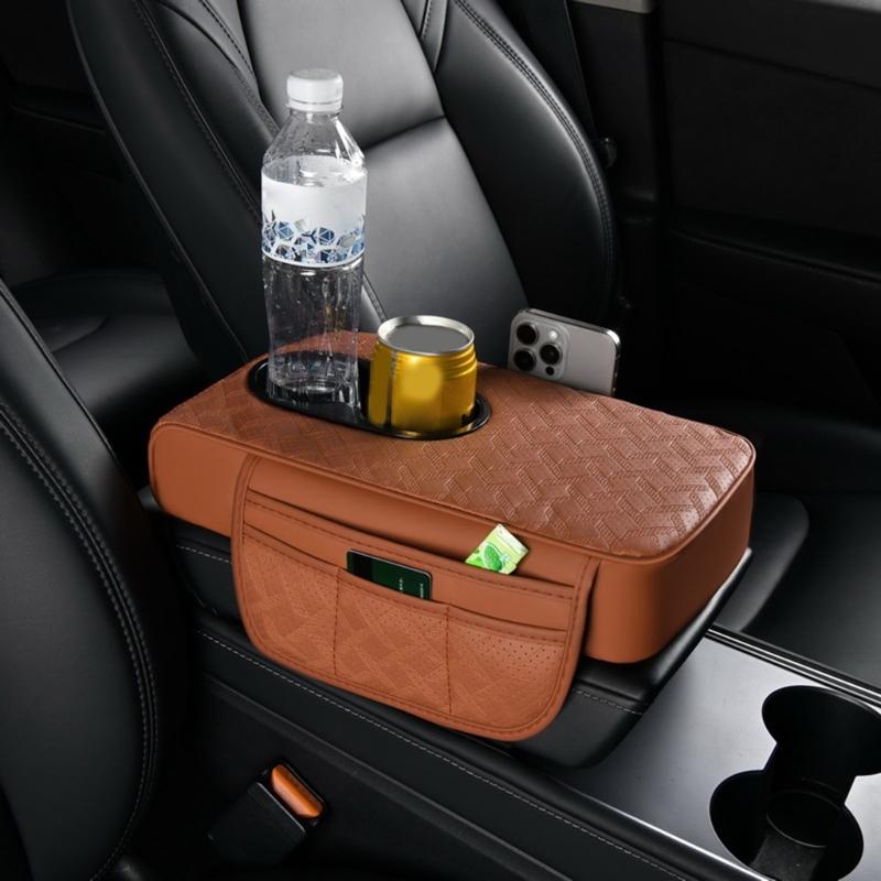 Waterproof PU Leather Car Armrest Storage Box for Escape 2013-2025 Featuring Anti Slip Design and Extra Compartments
