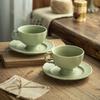 Elegantes und Exquisites Französisches Retro Keramik Kaffee Tassen und Untertassen Set, Nachmittagstee Geschirr, Frühstückstasse, Blumentee Tasse