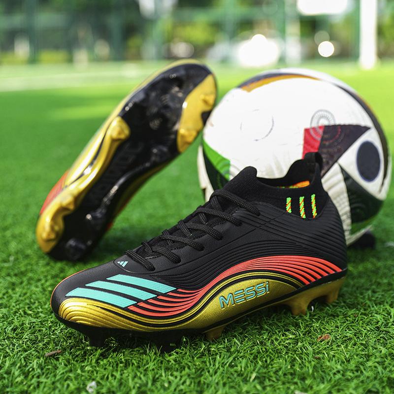 New High-Top Football Shoes Men'S Wear-Resistant Long Nails Broken Nails Adult Students Youth Game Training Sports Shoes