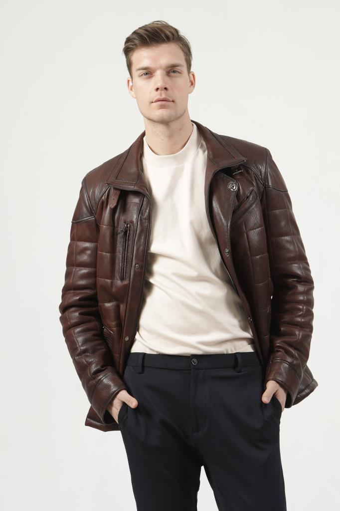 

Мужское пальто из натуральной кожи удобного кроя Jumbo, 4 варианта цвета