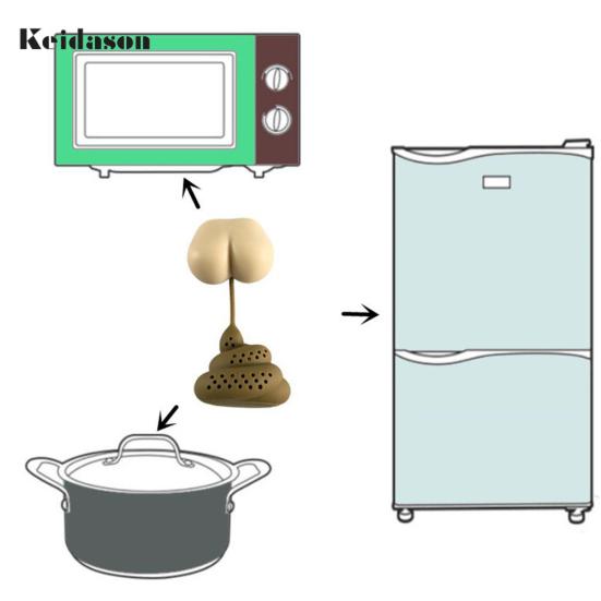 Puntos Silikon-Teesieb in Poo-Turd-Form, Filter-Ei, Streich-Trick-Requisiten, Getränke-Werkzeug