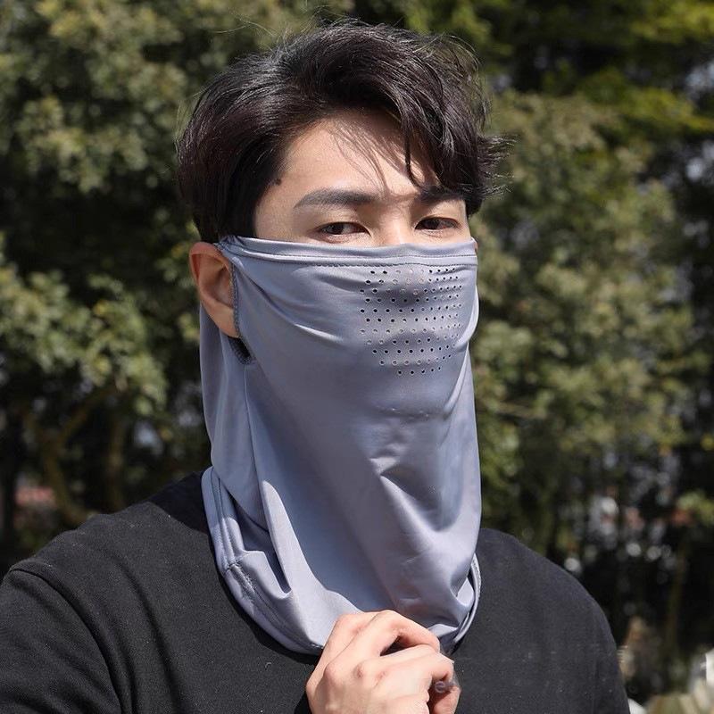 Breathable Summer Sun Protection Quick-Dry Unisex Face and Neck Gaiter with Ear Hangings