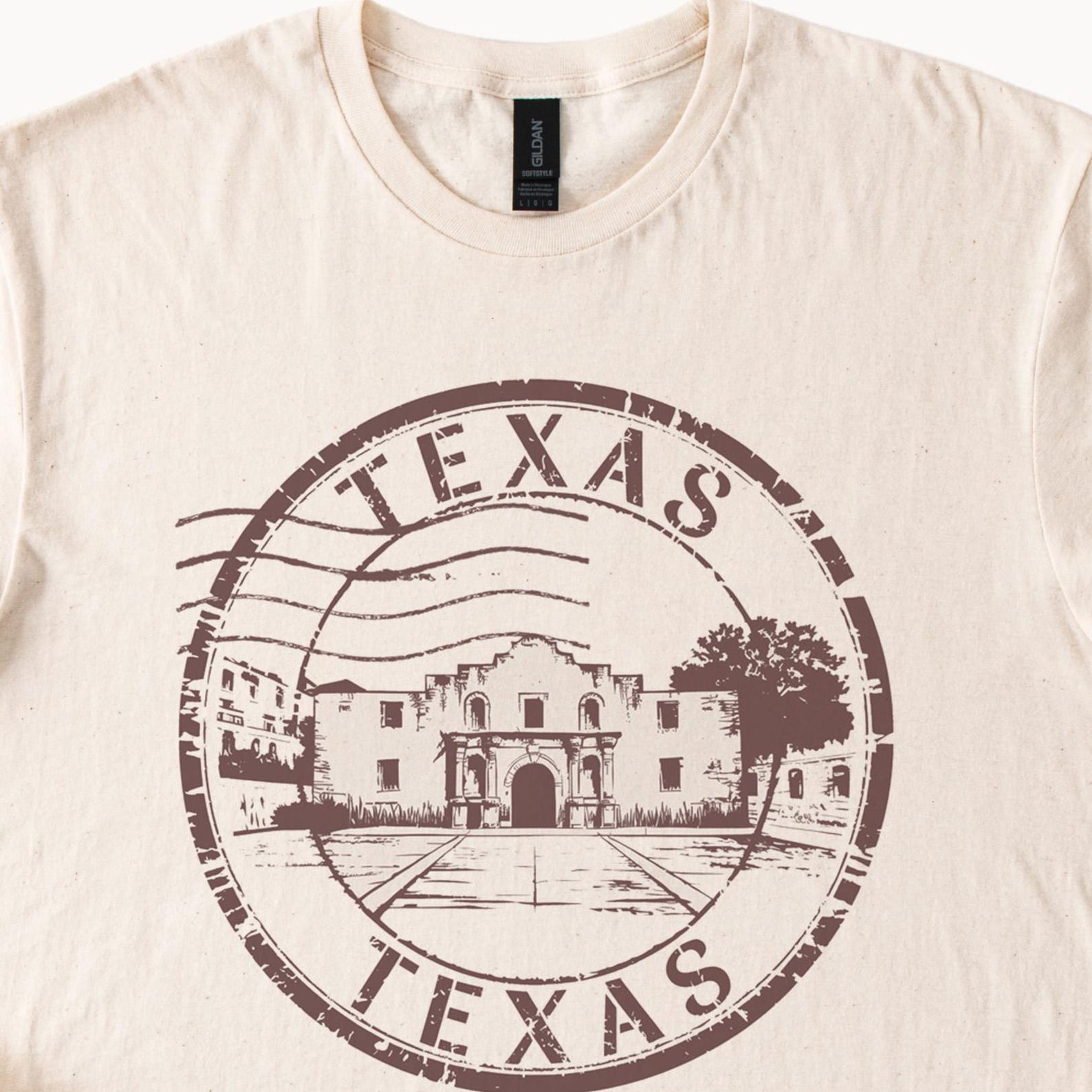 Texas Landmark Alamo Graphic T Shirt Distressed State Souvenir Tee Unique Texas Gift Shirt Historic San Antonio Building Apparel 100