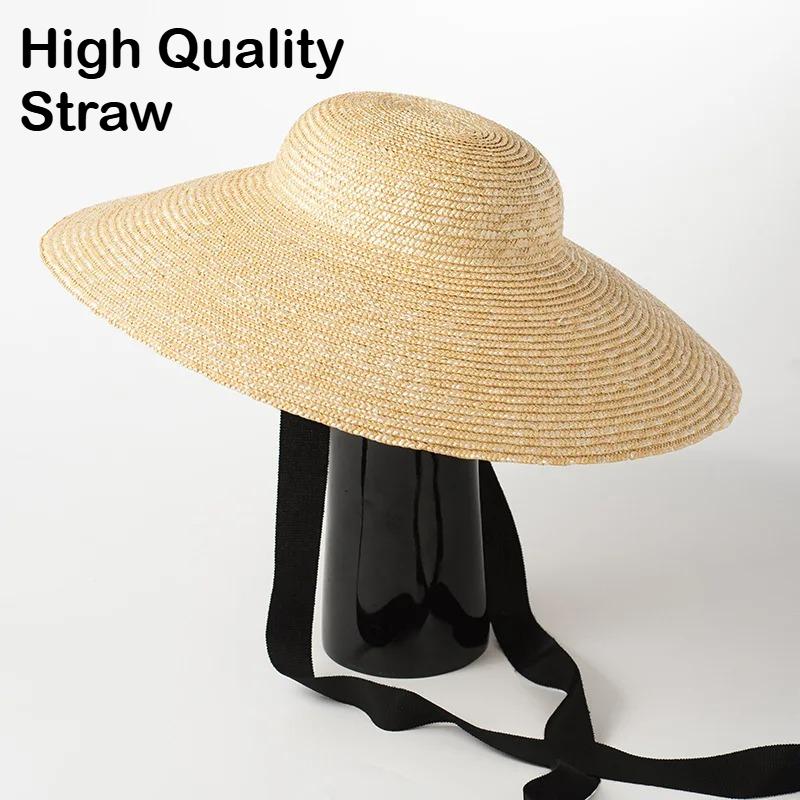 Ins Chic Summer Sunscreen British Natural Straw Model Holiday Lady Leisure Outdoor Beach Sun Hats for Women Uv Protection