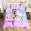 Rainbow Unicorn Quilt Cover Charming Dreamy Horse Comforter Cover Cartoon Little Unicorn Bed Cover Kit Single Size For Girl Teen Kawaii Gifts