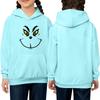 Children's Long-sleeved Loose-fitting Pullover Hoodie With Drawstring And Solid Color