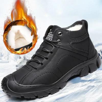 Schneestiefel Winter Baumwolle Herren Stiefeletten Rutschfest Herren Arbeitsschuhe Qualität Schnürung Wasserdicht Leder Herrenstiefel Bota Masculina