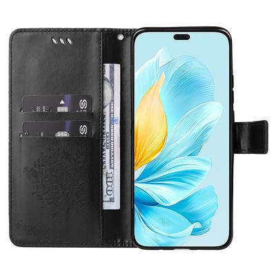 For Honor 200 Lite Phone Case with Stand Cat Tree Pattern Leather Wallet Mobile Cover
