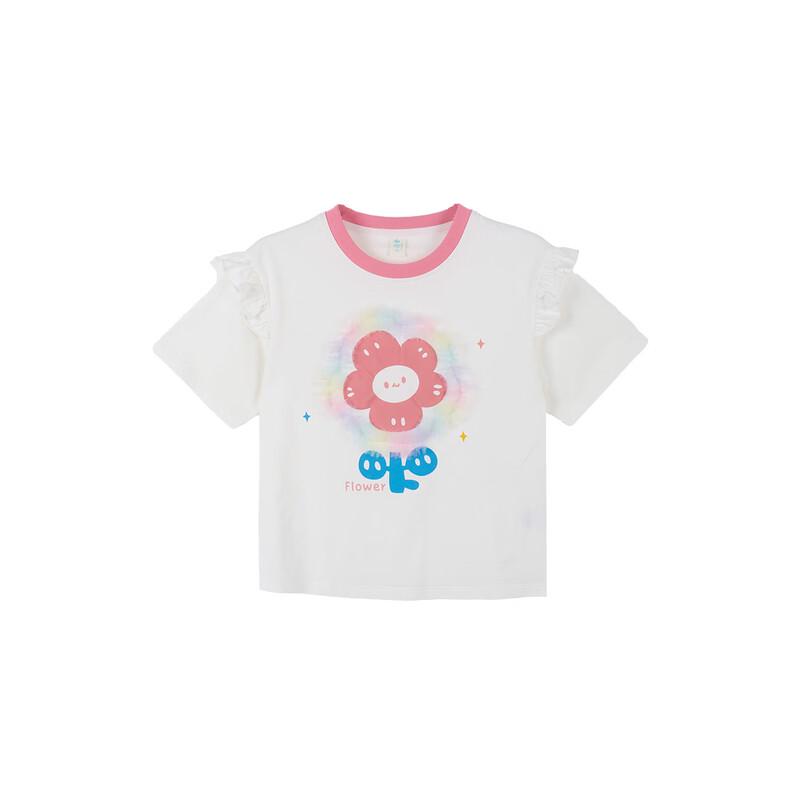 Mädchen 10A Antibakterielles Kühlendes 3D-Blumen-T-Shirt