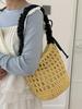 Korean Chic Woven Tote: Versatile Single Shoulder & Crossbody Beach Bag