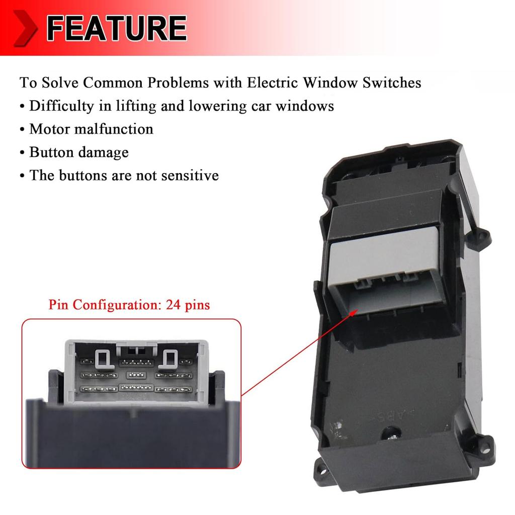 35750-T0A-A11 Power Window Switch, Driver Side Power Master Window Switch Fit for Honda CR-V CRV 2014 2015 2016 2017