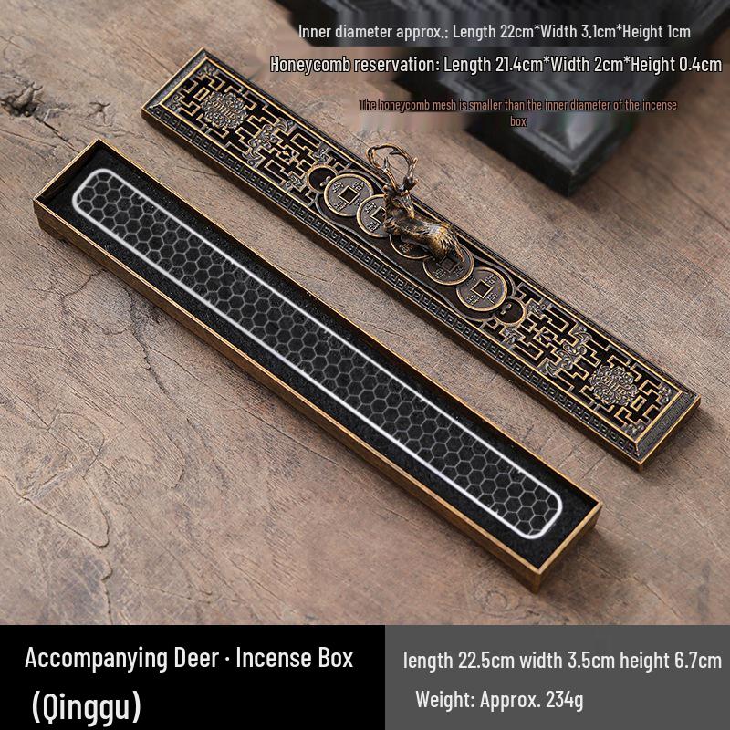 Zinc Alloy Sandalwood Incense Holder: Creative Fireproof Box for Indoor Use