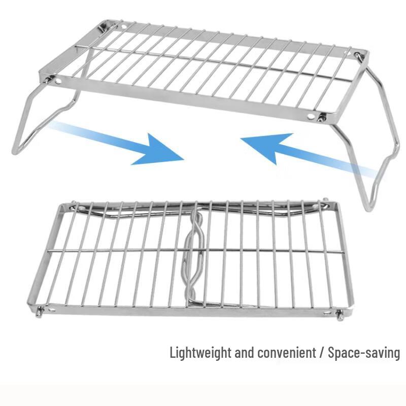 Portable Stainless Steel Camping Stove & BBQ Grill Stand
