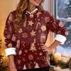 Women's Fashion Casual Long Sleeve Christmas Printed Hooded Sweatshirt
