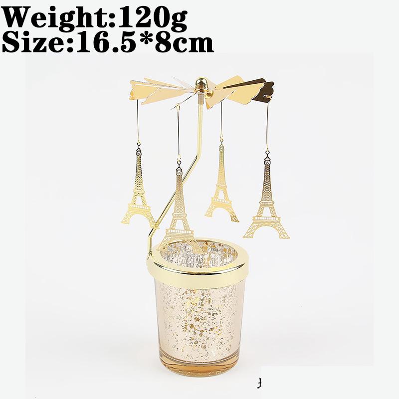 Love Wedding Candle Holders Snowflake Deer Fairy Rotating Candlestick Metal Tray Romantic Home Decoration Christmas Ornament