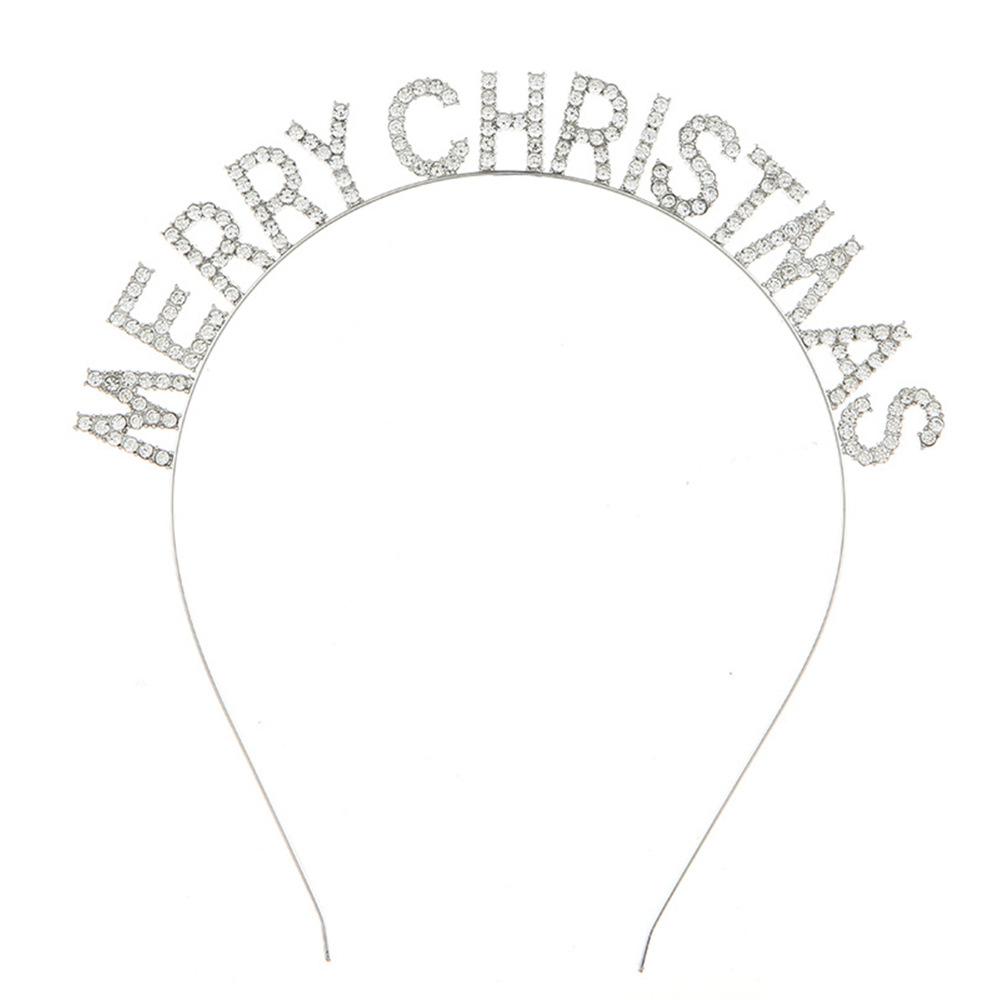 Christmas New Year Headband MERRY CHRISTMAS Alloy Rhinestone Knotted Letter Headband Atmosphere 2026
