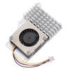 For RasPi 5 Active Cooler 4 Pin Connector Steady Running Aluminum Alloy Active Cooling Fan Silver