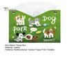 Desktop Organizer Box Leather Tissue Cover with Cartoon Puppies Pattern, Foldable Organizer, Napkin Holder Dorm Room Storage Case, Facial Paper
