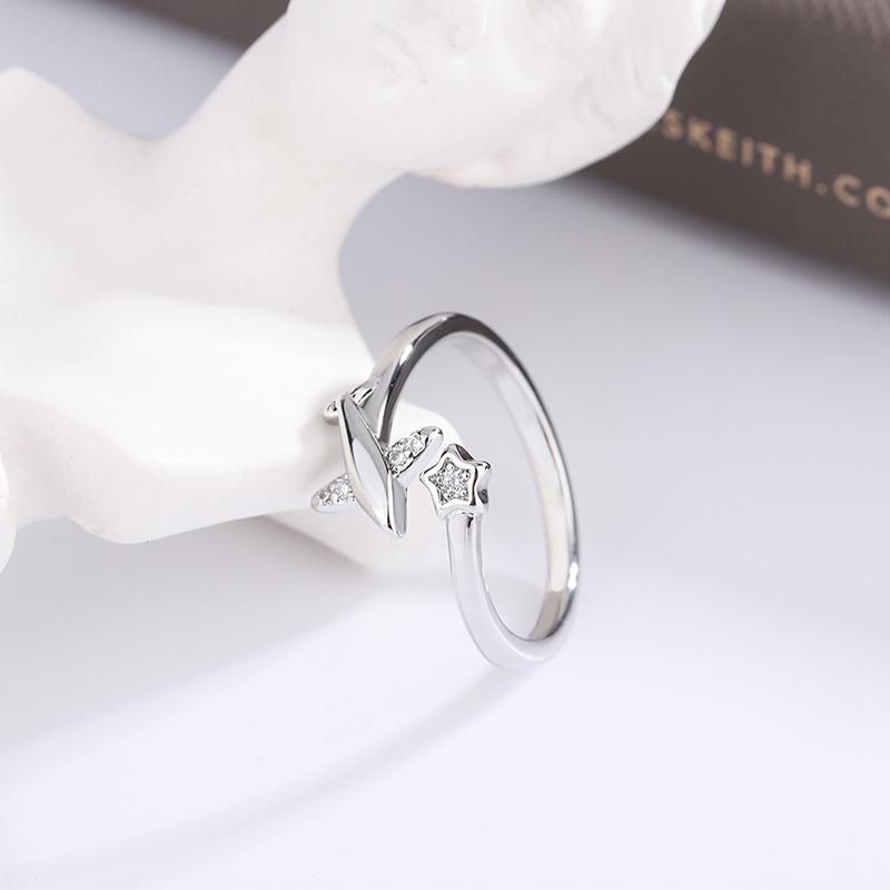 VENTFILLE 925 Sterling Silver Moon Tassel Opening Female Fashion Ins Ring Dropship Wholesale