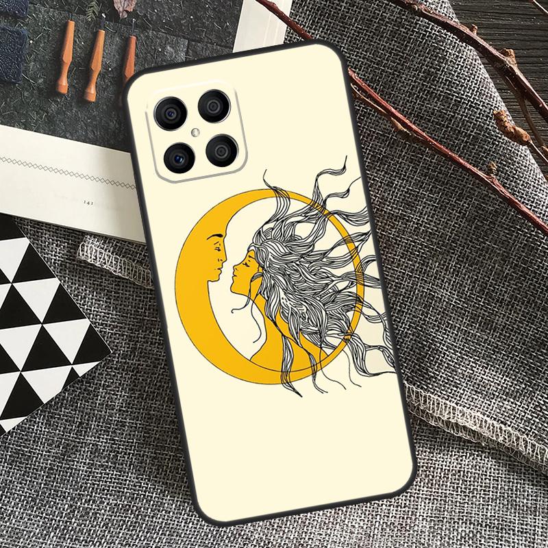 Sun Moon Art Case For Honor 90 70 50 Lite Magic 5 Magic 6 Pro X6 X7 X8 X9 X6a X7a X8a X9a X8b X9b Cover