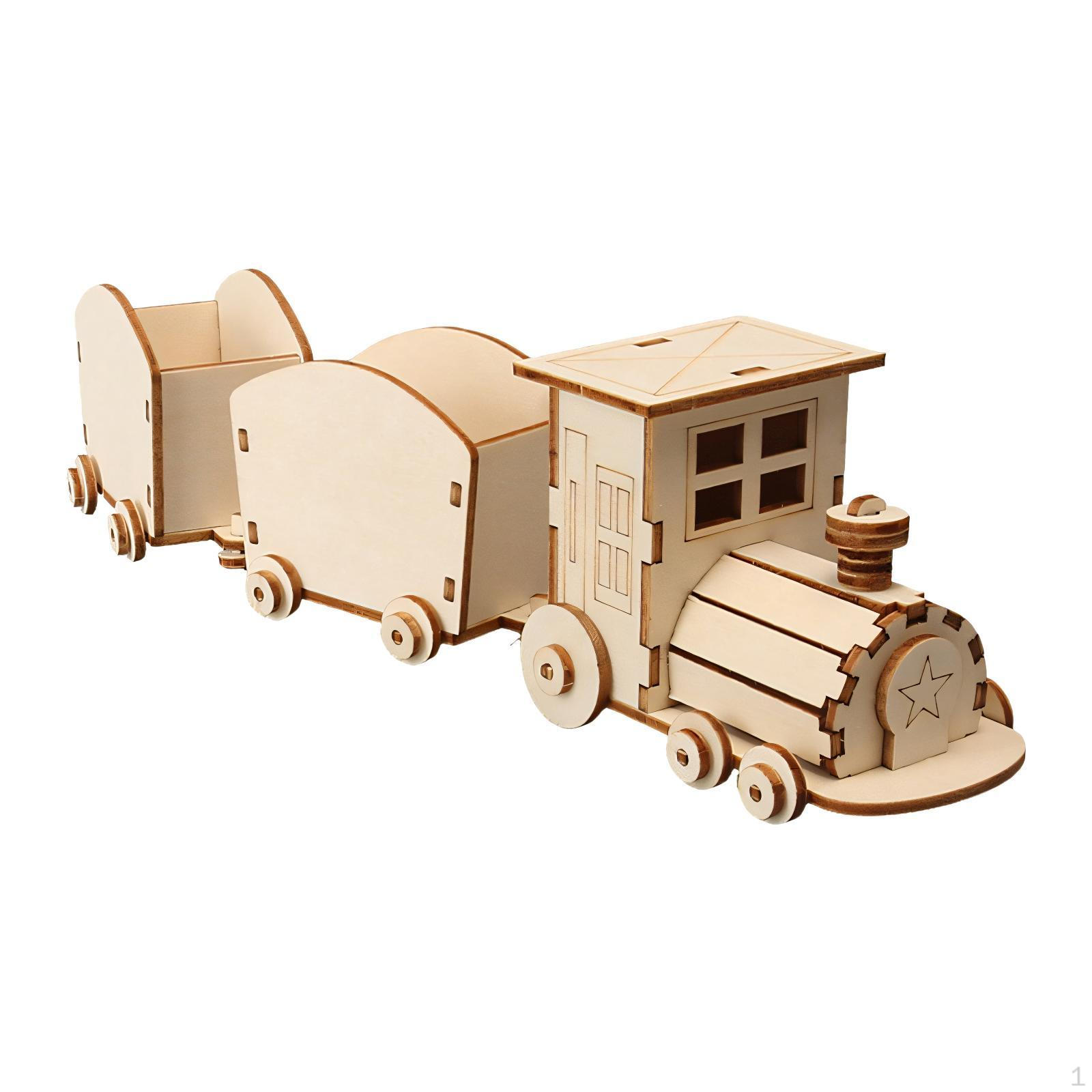 

DIY Wooden Train Model Kit Educational Teaching Boys Children Toys Learning Science