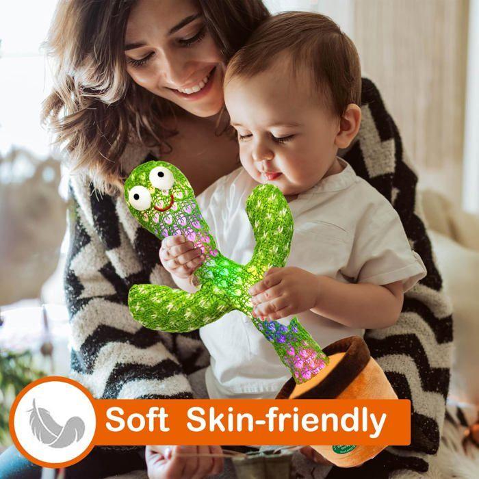 ®RisingFF [Version améliorée, volume réglable] Jouet cactus parlant, jouet en peluche cactus répétitif