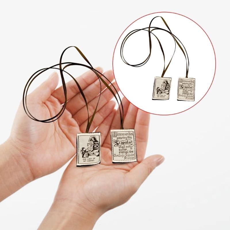 Catholic Scapular Brown Scapulars Our Lady of Mount Catholic Devotional Necklace for Religious Ceremonies China Mainland