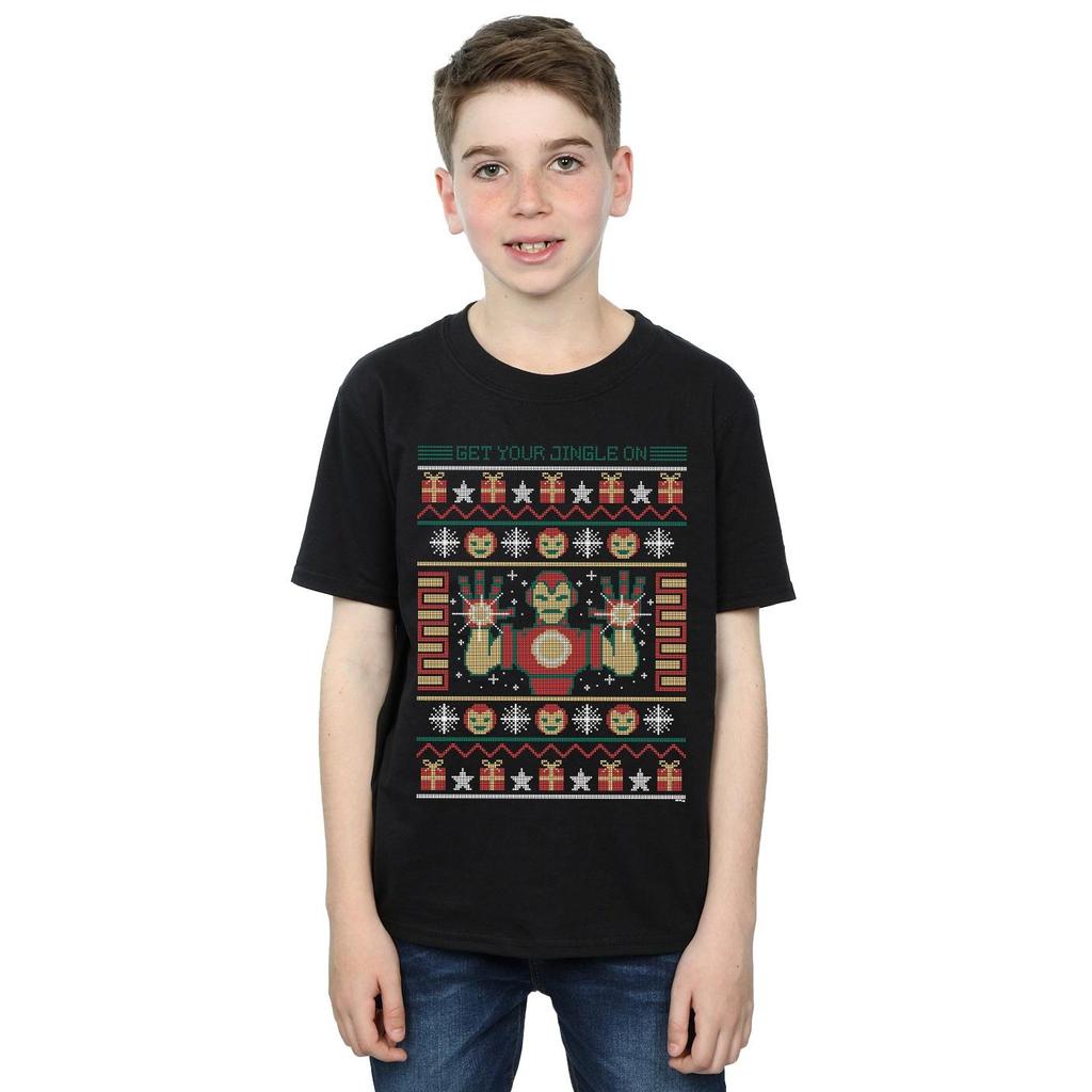 Marvel Boys Iron Man Get Your Jingle On Fair Isle T-Shirt