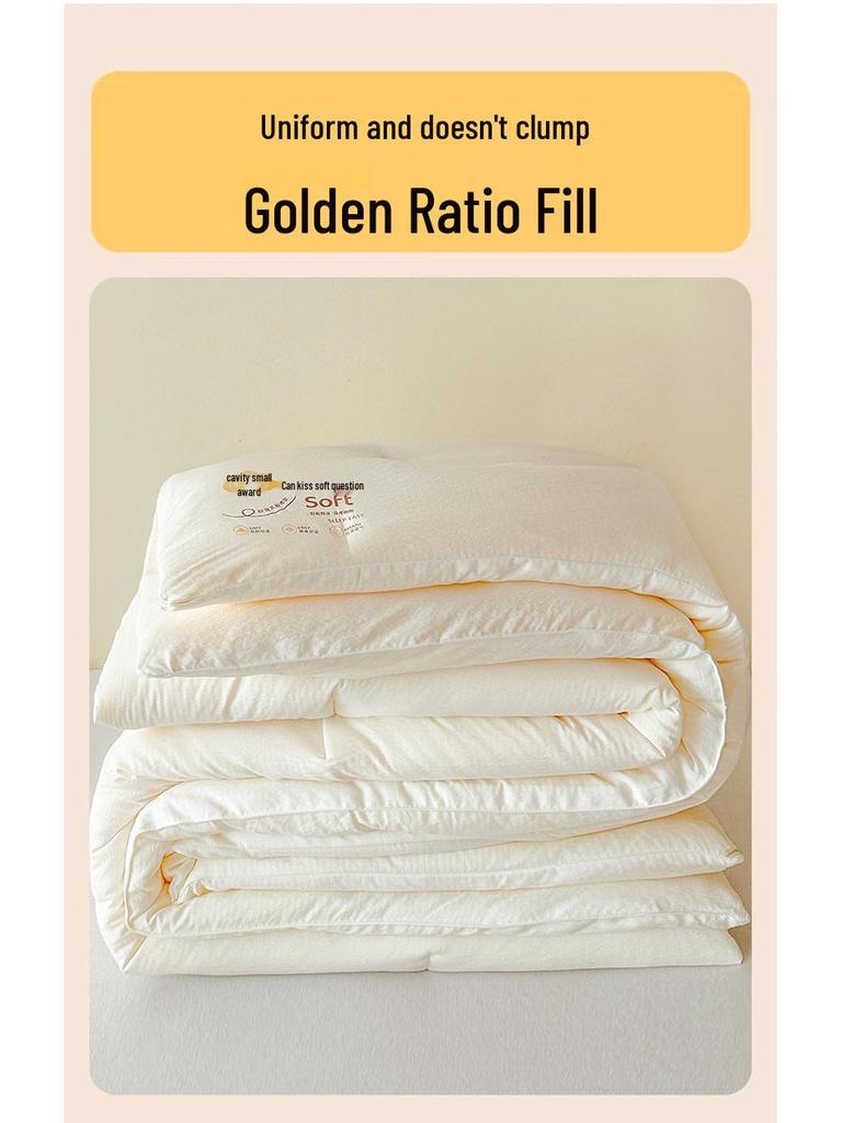 Skin-Friendly Crinkle Cotton & Tencel Soybean Quilt - Thick, Warm, and Comfortable for Autumn/Winter.