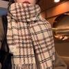 Imitation cashmere scarf women's winter high-end feeling new Korean version small fresh plaid thickened warm shawl scarf