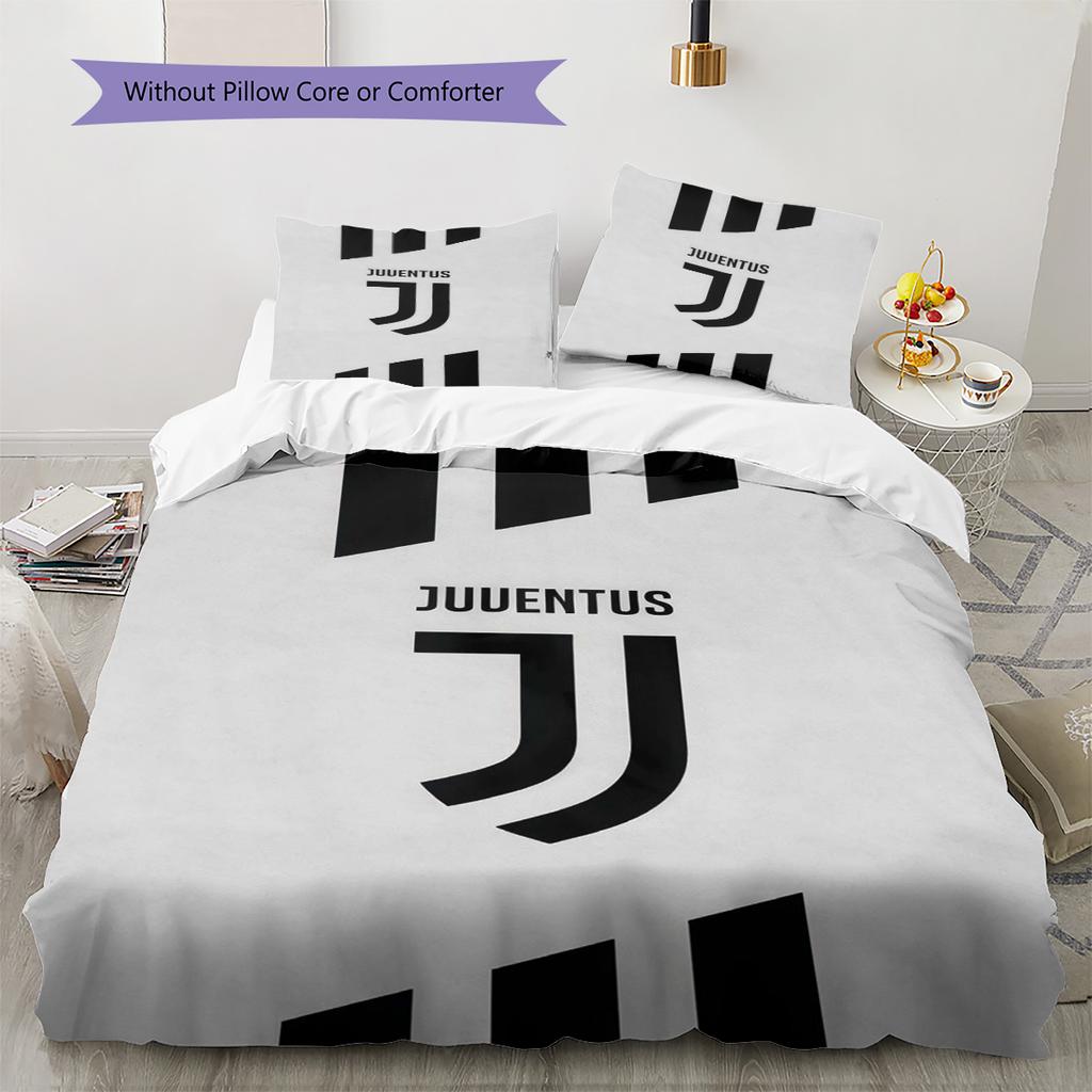 Set Copripiumino Trapuntato Juve Federa Federe Decorazione Casa Regalo di Compleanno (1 * copripiumino + 2 * federa, senza nucleo)